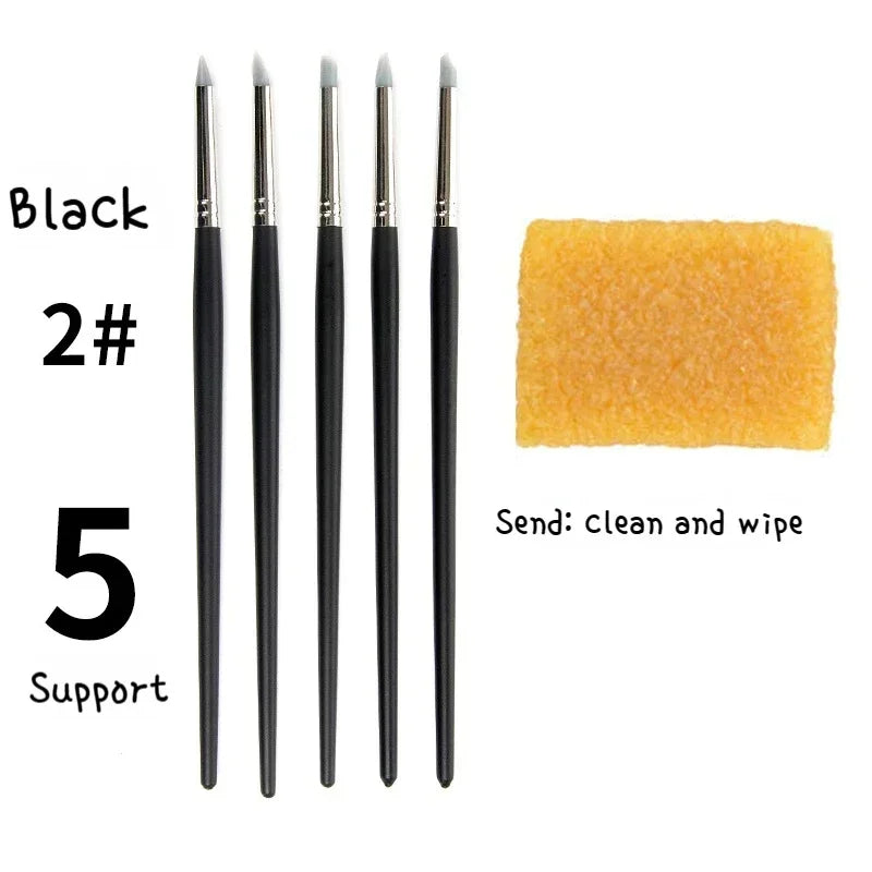 Buy The Best By Artsulli - Art is Long Life Short - 5pcs Silicone Brush Diy Nail Tools Color Shapers Paint Brushes Clay Sculpture Shaping
