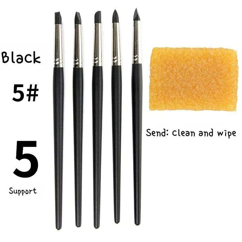 Buy The Best By Artsulli - Art is Long Life Short - 5pcs Silicone Brush Diy Nail Tools Color Shapers Paint Brushes Clay Sculpture Shaping