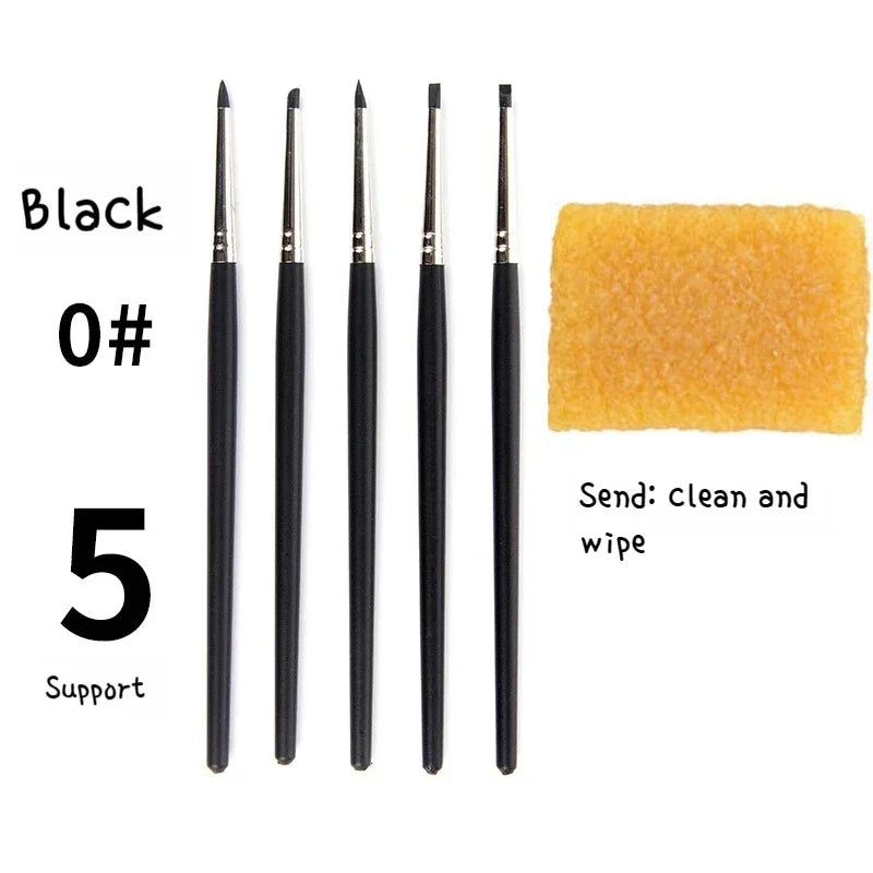 Buy The Best By Artsulli - Art is Long Life Short - 5pcs Silicone Brush Diy Nail Tools Color Shapers Paint Brushes Clay Sculpture Shaping