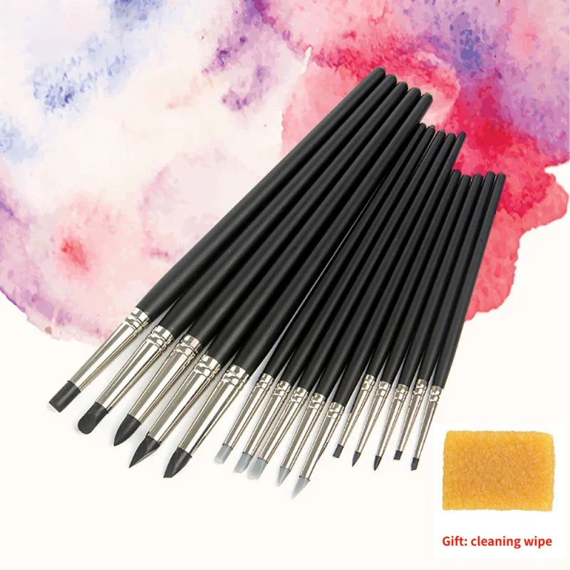 Buy The Best By Artsulli - Art is Long Life Short - 5pcs Silicone Brush Diy Nail Tools Color Shapers Paint Brushes Clay Sculpture Shaping