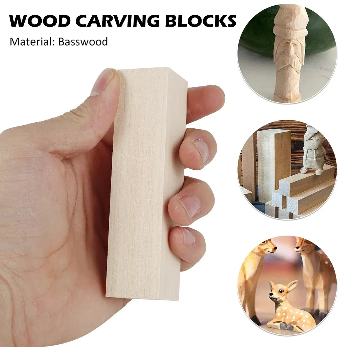 Buy The Best By Artsulli - Art is Long Life Short - 6/10/50Pcs Basswood Carving Block Natural Cork DIY Wood Crafts Portable Supplies