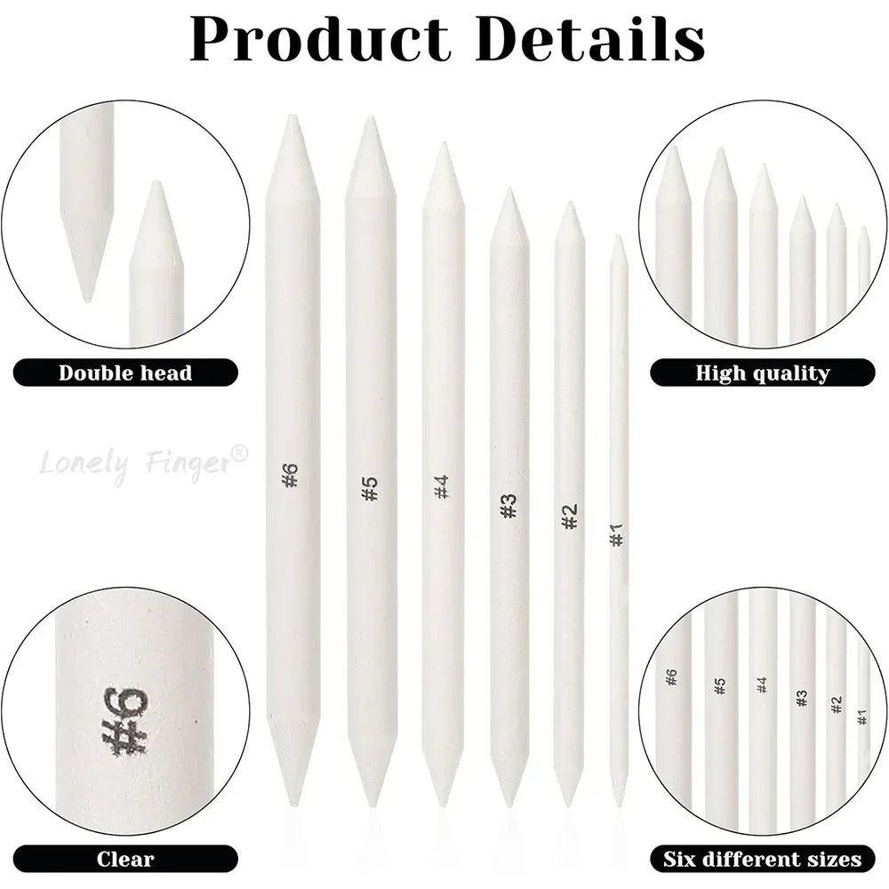 Buy The Best By Artsulli - Art is Long Life Short - 6/12 Pcs Blending Stumps Paper Blenders Drawing Pencils for Student Artist Charcoal