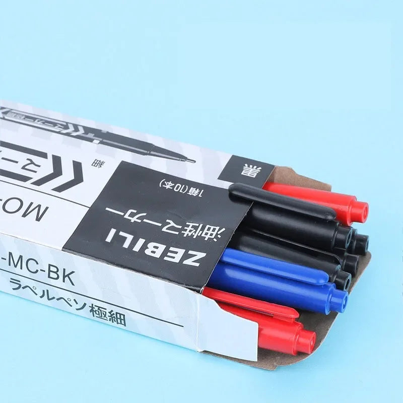 Buy The Best By Artsulli - Art is Long Life Short - 6/12Pcs Twin Tip Permanent Marker Black/Blue/Red Oil Pen Fine Nid Ink Stationery School