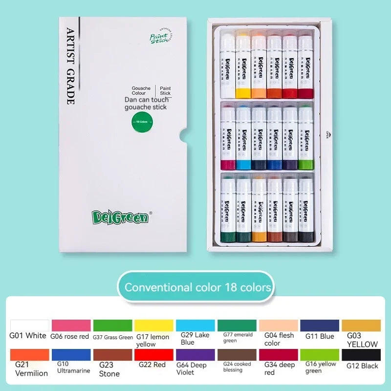 Buy The Best By Artsulli - Art is Long Life Short - 6-24 Colors Artist Soft Solid Gouache Paint Sticks/Pastels/Crayon Basic/Macaron