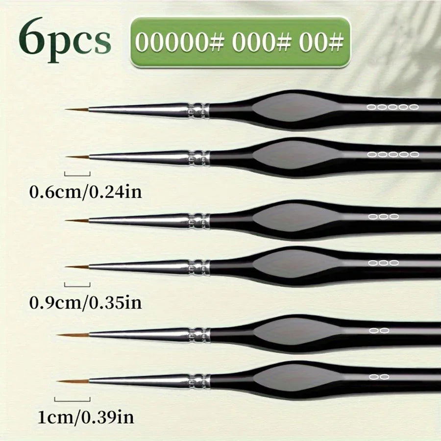 Buy The Best By Artsulli - Art is Long Life Short - 6/9pcs fine tipped brush set with triangular handle professional art supplies suitable