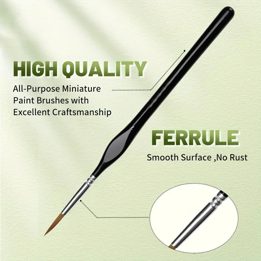 Buy The Best By Artsulli - Art is Long Life Short - 6/9pcs fine tipped brush set with triangular handle professional art supplies suitable