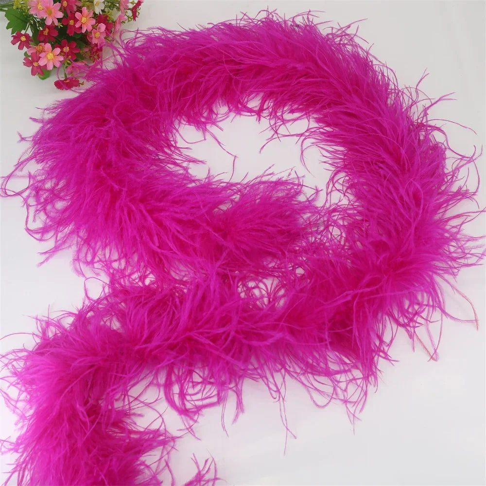 Buy The Best By Artsulli - Art is Long Life Short - 6 Layer Ostrich Feathers Boa Wedding Accessories Plumas De Faisan 2 Meters Clothing
