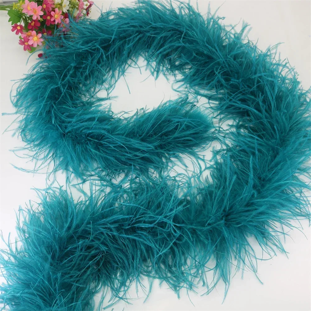 Buy The Best By Artsulli - Art is Long Life Short - 6 Layer Ostrich Feathers Boa Wedding Accessories Plumas De Faisan 2 Meters Clothing