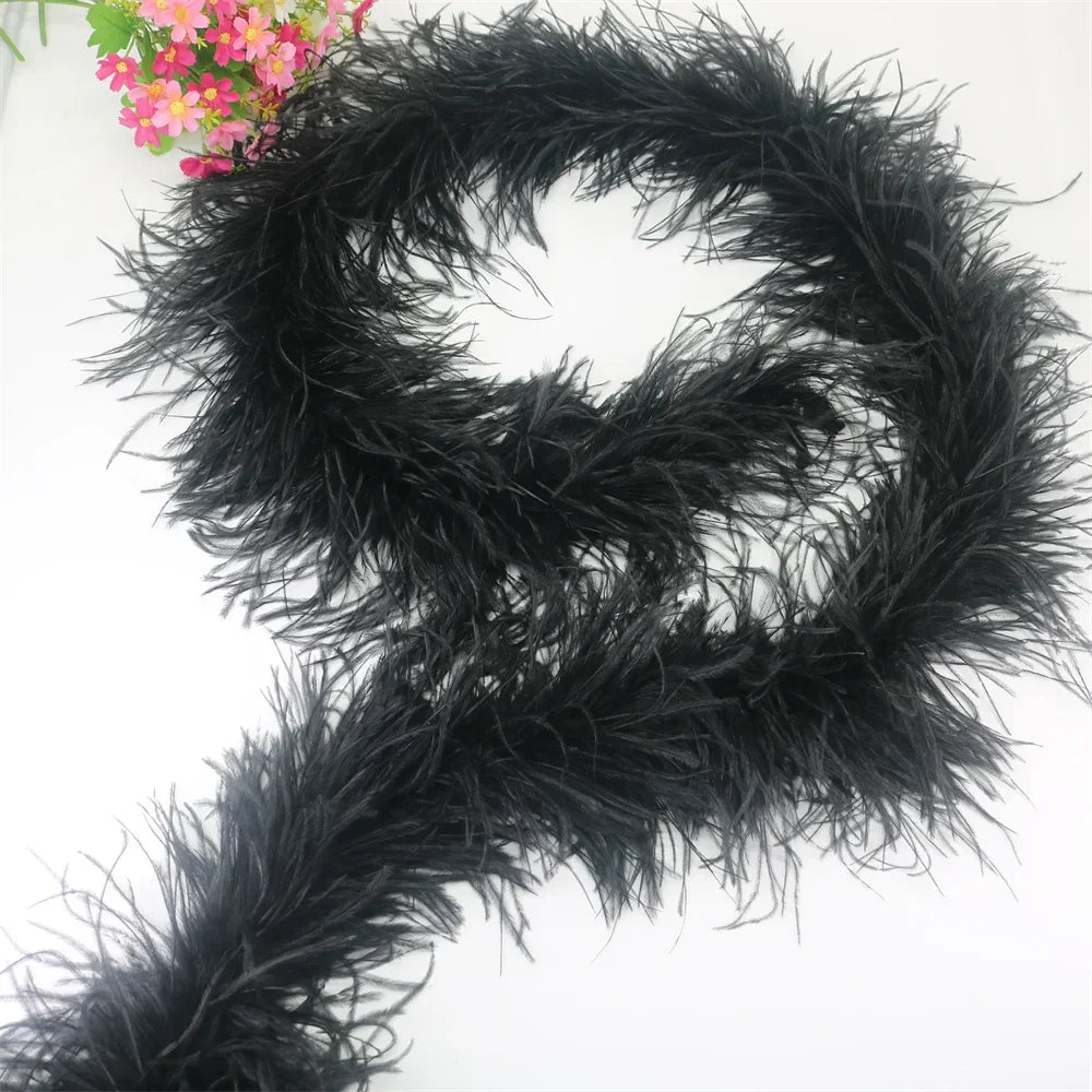 Buy The Best By Artsulli - Art is Long Life Short - 6 Layer Ostrich Feathers Boa Wedding Accessories Plumas De Faisan 2 Meters Clothing