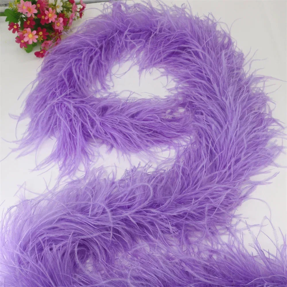 Buy The Best By Artsulli - Art is Long Life Short - 6 Layer Ostrich Feathers Boa Wedding Accessories Plumas De Faisan 2 Meters Clothing