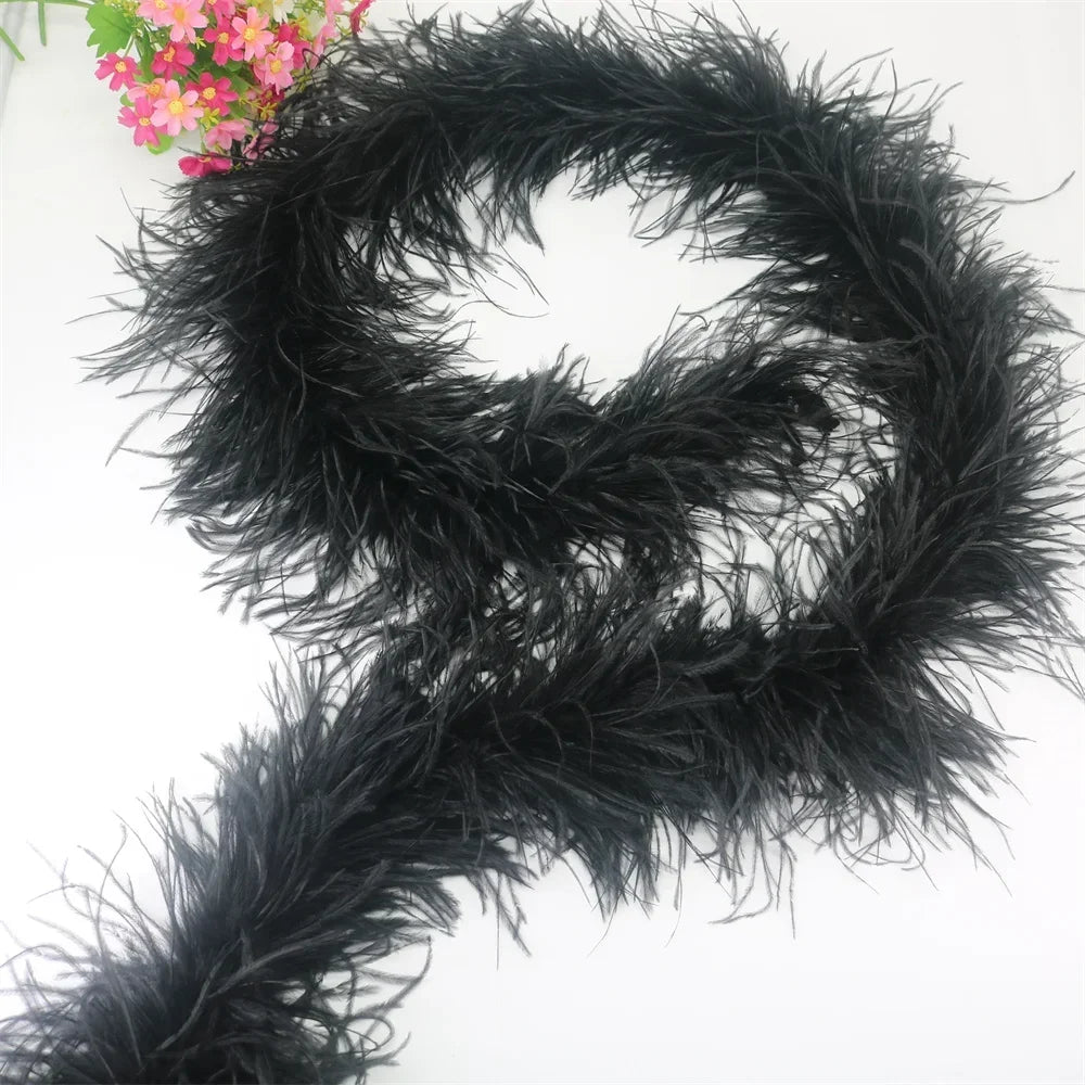 Buy The Best By Artsulli - Art is Long Life Short - 6 Layer Ostrich Feathers Boa Wedding Accessories Plumas De Faisan 2 Meters Clothing