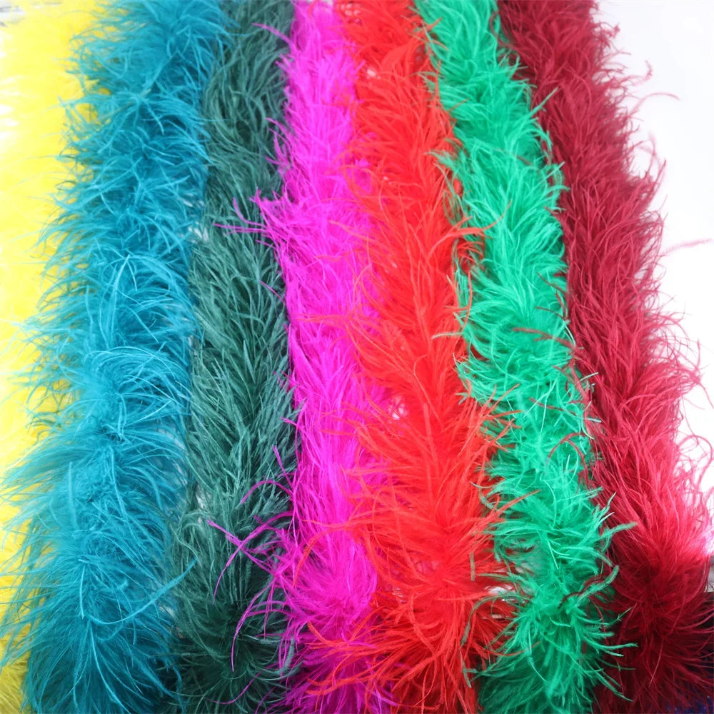 Buy The Best By Artsulli - Art is Long Life Short - 6 Layer Ostrich Feathers Boa Wedding Accessories Plumas De Faisan 2 Meters Clothing