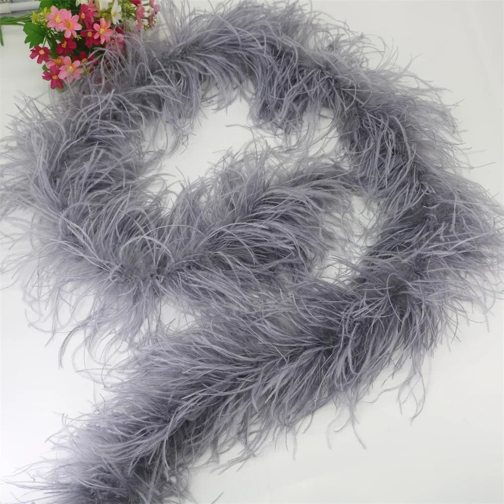 Buy The Best By Artsulli - Art is Long Life Short - 6 Layer Ostrich Feathers Boa Wedding Accessories Plumas De Faisan 2 Meters Clothing