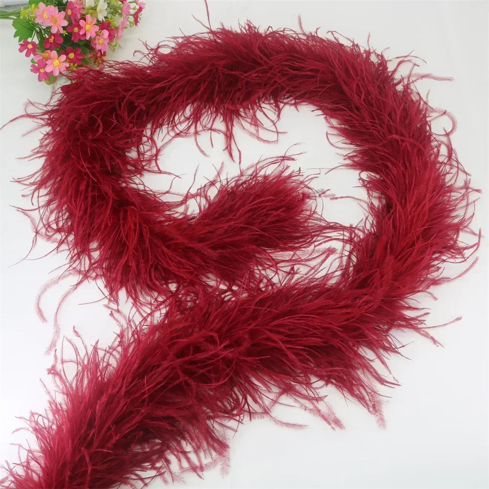 Buy The Best By Artsulli - Art is Long Life Short - 6 Layer Ostrich Feathers Boa Wedding Accessories Plumas De Faisan 2 Meters Clothing