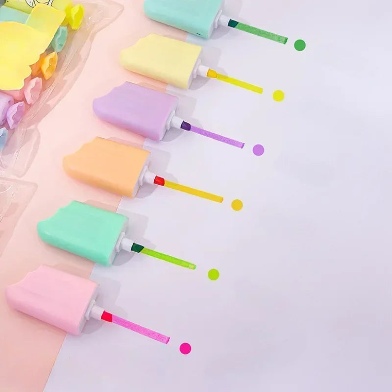 Buy The Best By Artsulli - Art is Long Life Short - 6 Pcs/Lot Cute Cartoon Highlighters School Office Stationery Students Drawing Supplies