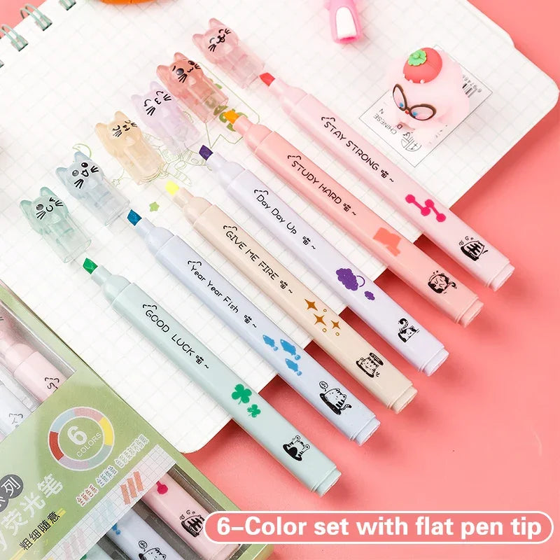 Buy The Best By Artsulli - Art is Long Life Short - 6 pcs/pack Kawaii Cat Claw Pastel Color Highlighters Drawing Markers Fluorescent Pen
