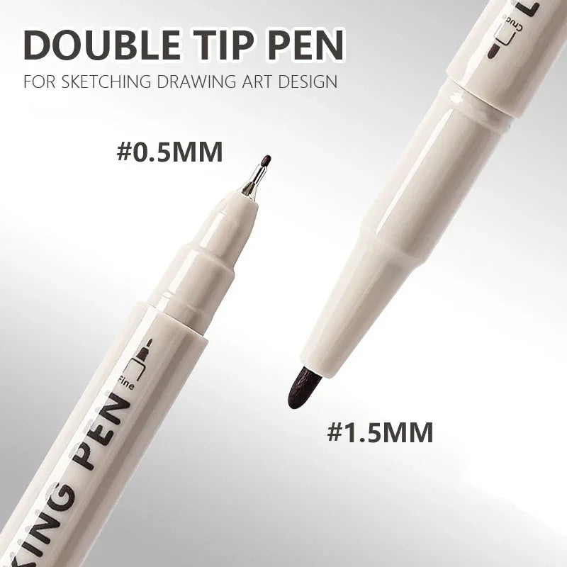Buy The Best By Artsulli - Art is Long Life Short - 6 Pcs/Set Double Tip Line Marking Pen Drawing Manga Outlining Marker Brush for Sketch