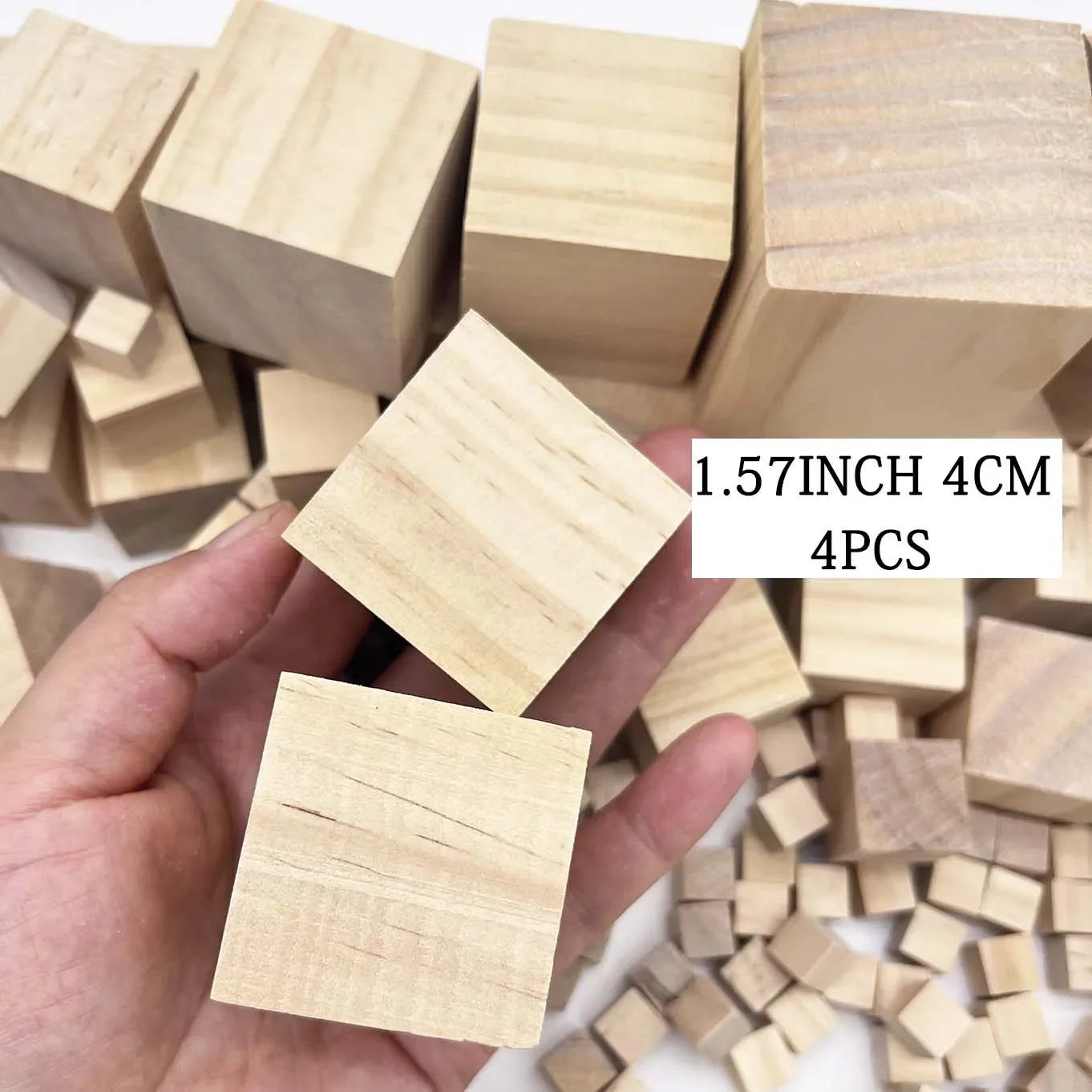 Buy The Best By Artsulli - Art is Long Life Short - 6 Sizes Unfinished Wooden Cubes Natural Blank Wood Square Blocks for DIY Project