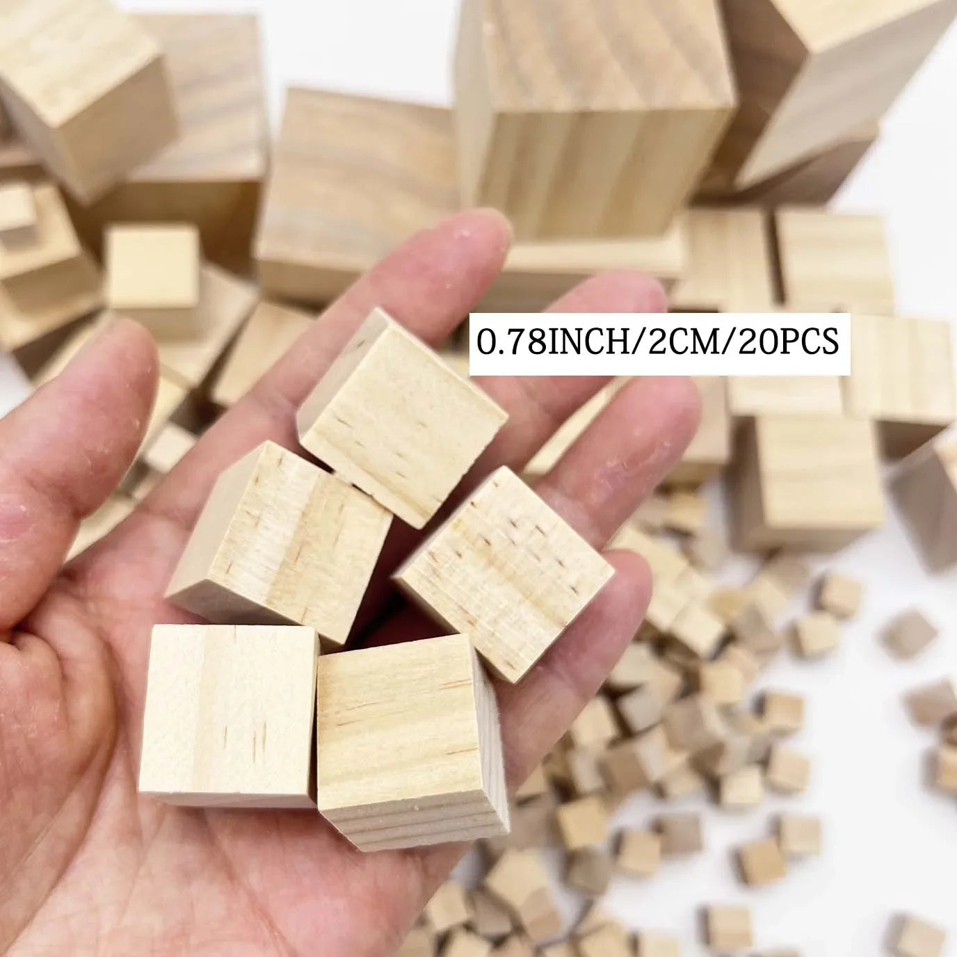 Buy The Best By Artsulli - Art is Long Life Short - 6 Sizes Unfinished Wooden Cubes Natural Blank Wood Square Blocks for DIY Project