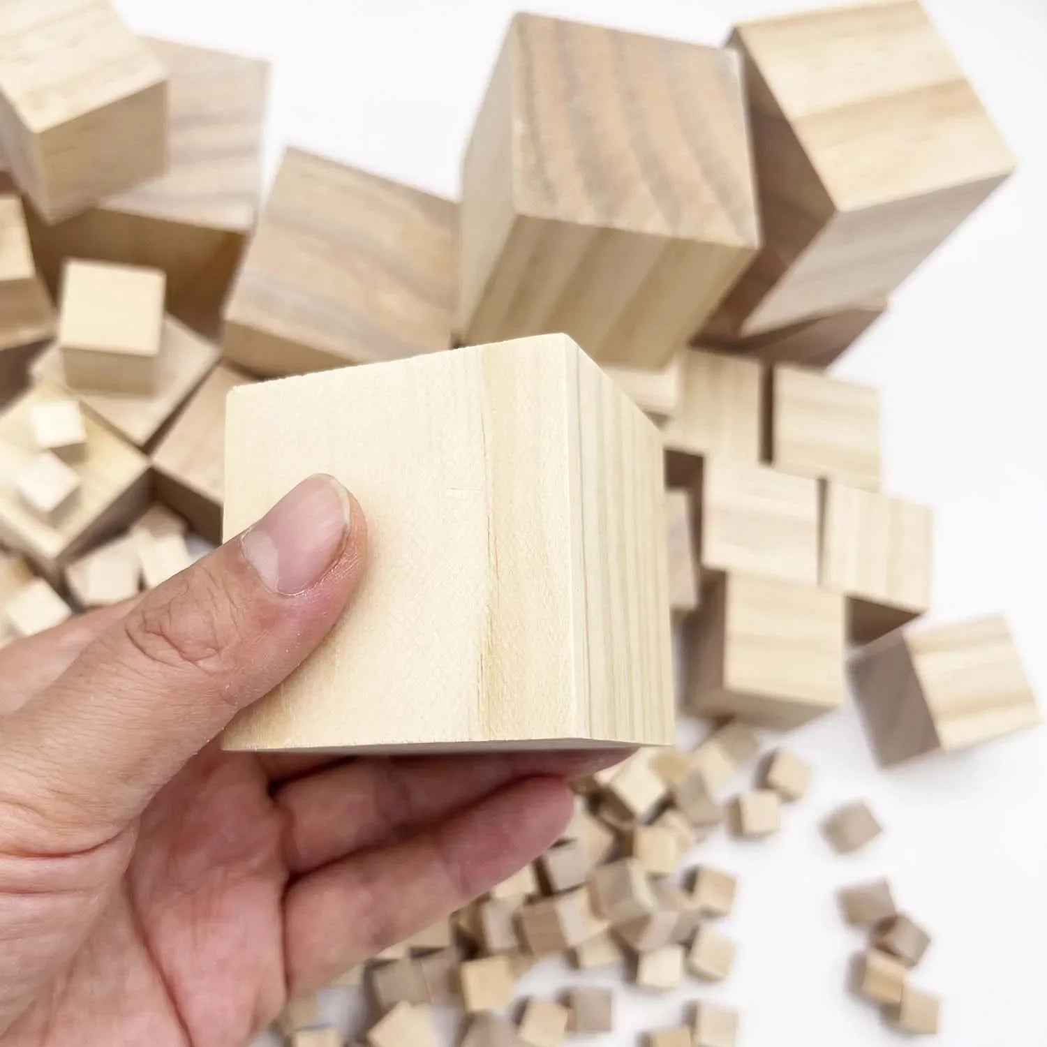 Buy The Best By Artsulli - Art is Long Life Short - 6 Sizes Unfinished Wooden Cubes Natural Blank Wood Square Blocks for DIY Project