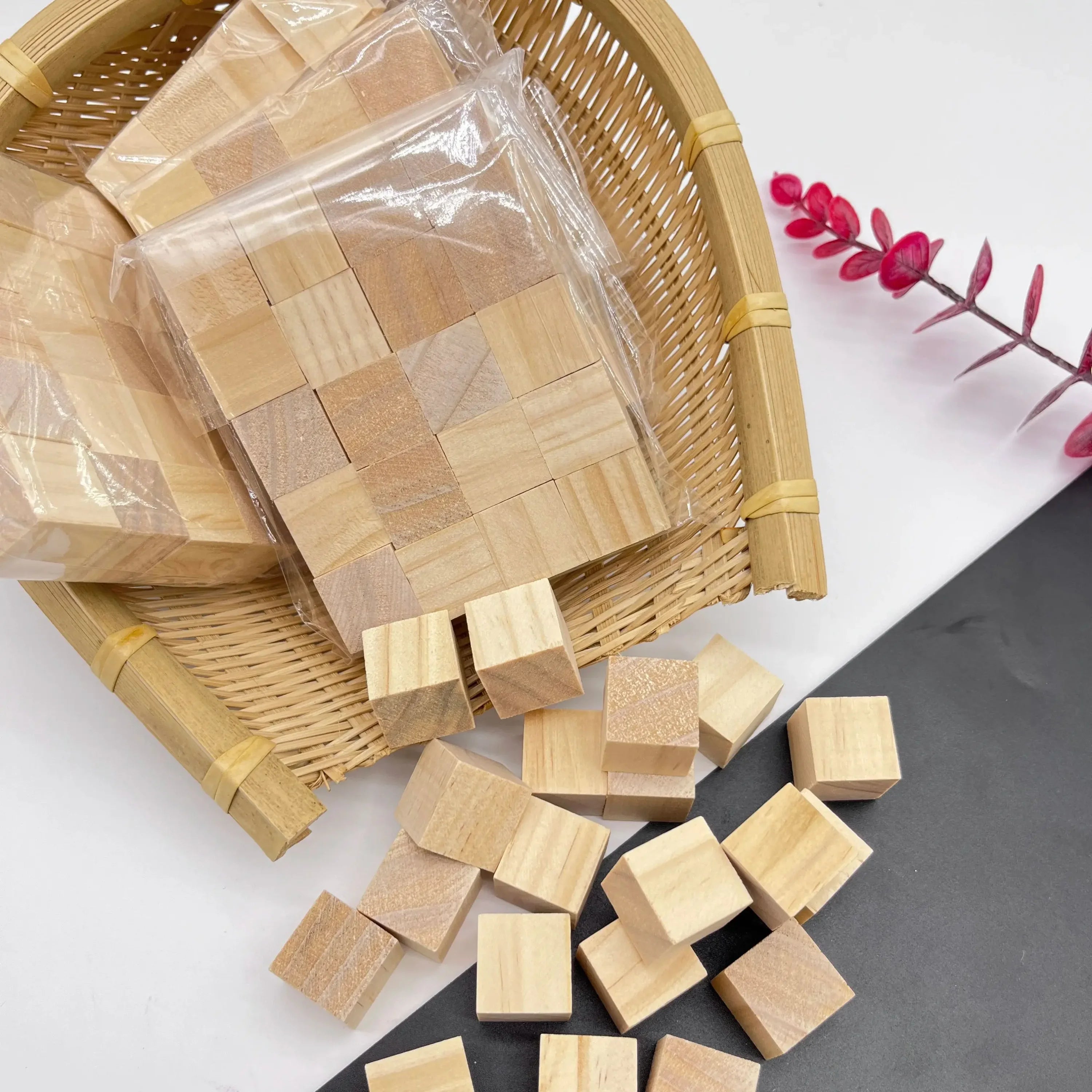 Buy The Best By Artsulli - Art is Long Life Short - 6 Sizes Unfinished Wooden Cubes Natural Blank Wood Square Blocks for DIY Project