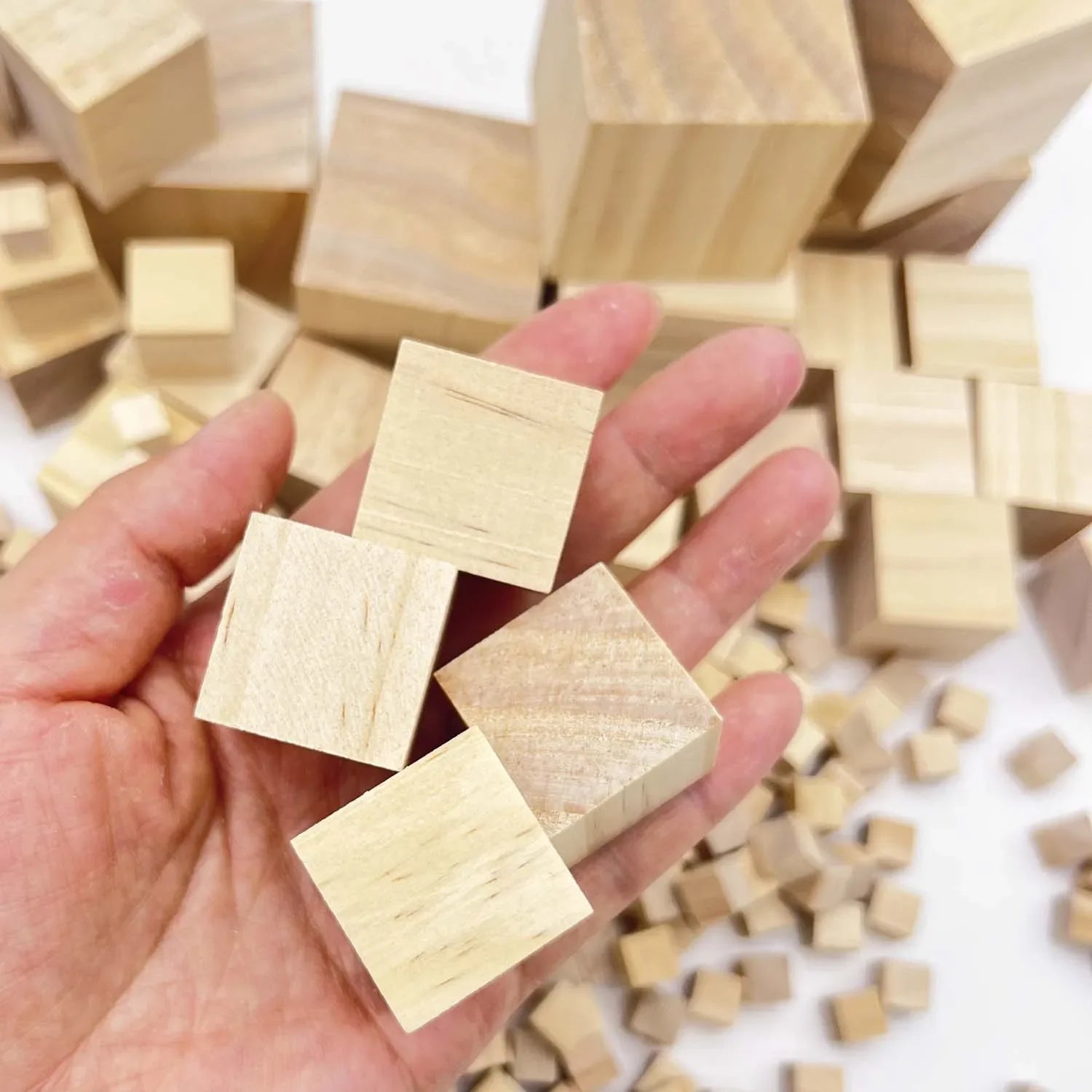 Buy The Best By Artsulli - Art is Long Life Short - 6 Sizes Unfinished Wooden Cubes Natural Blank Wood Square Blocks for DIY Project