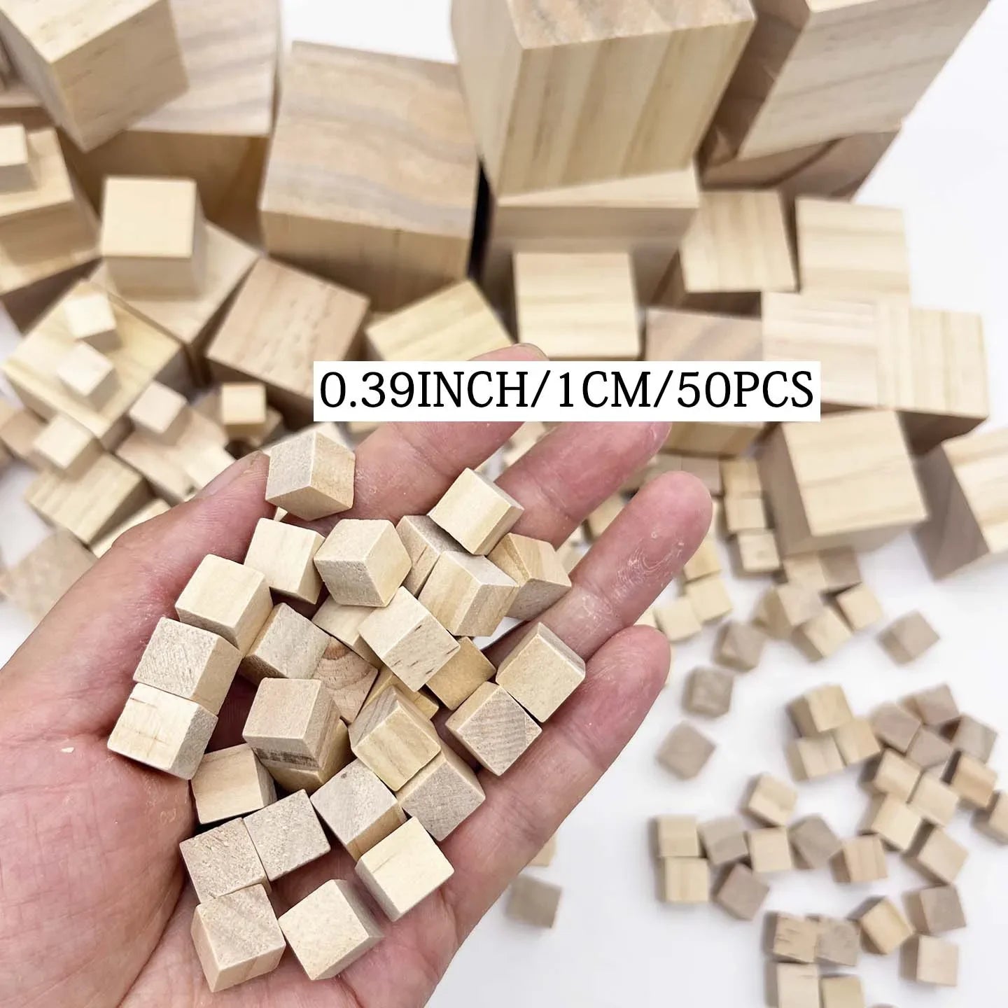 Buy The Best By Artsulli - Art is Long Life Short - 6 Sizes Unfinished Wooden Cubes Natural Blank Wood Square Blocks for DIY Project