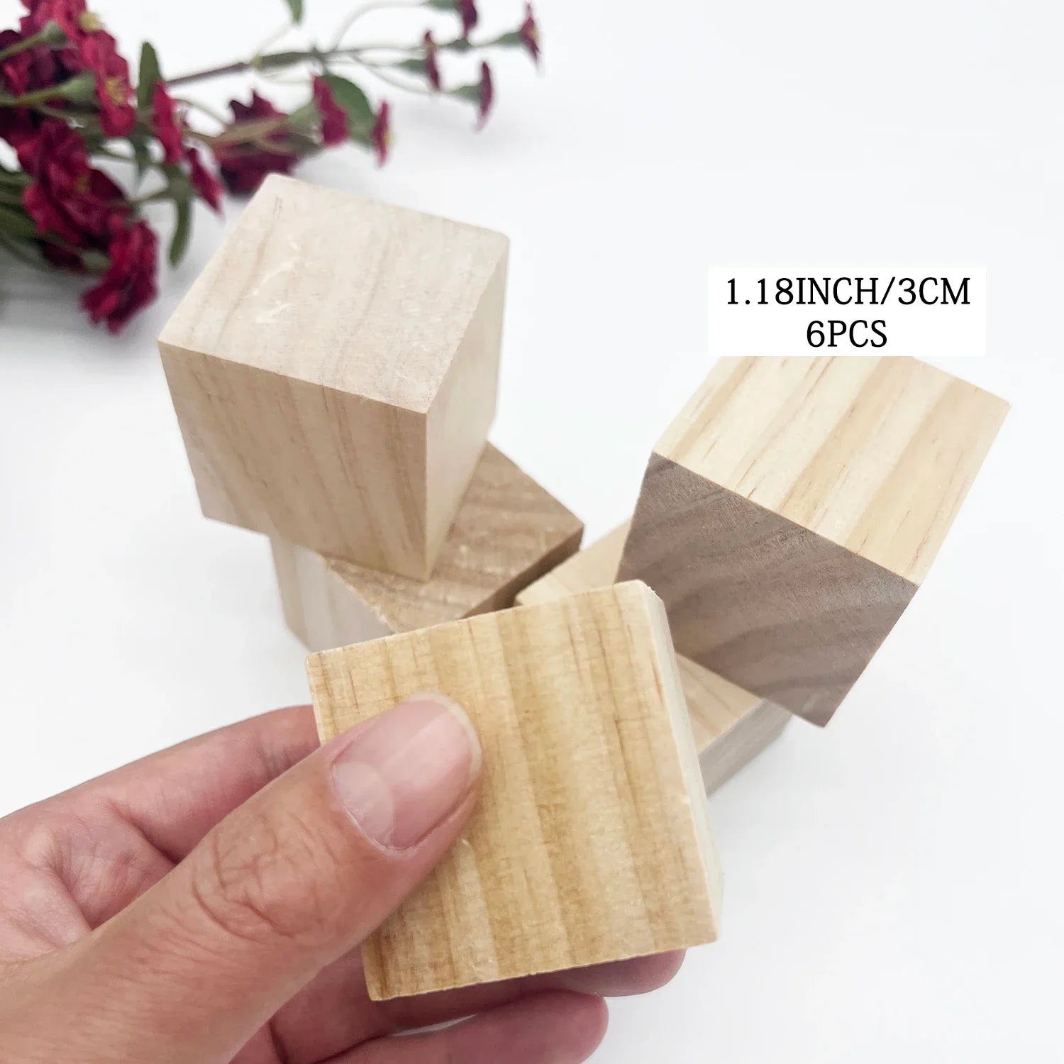 Buy The Best By Artsulli - Art is Long Life Short - 6 Sizes Unfinished Wooden Cubes Natural Blank Wood Square Blocks for DIY Project