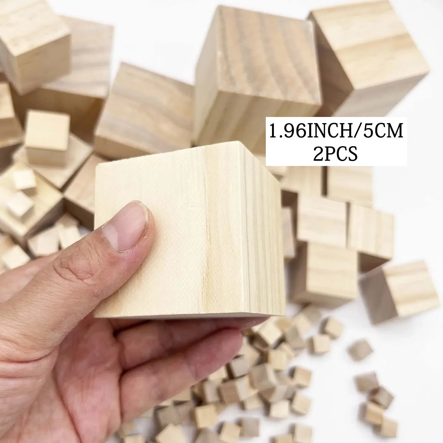 Buy The Best By Artsulli - Art is Long Life Short - 6 Sizes Unfinished Wooden Cubes Natural Blank Wood Square Blocks for DIY Project