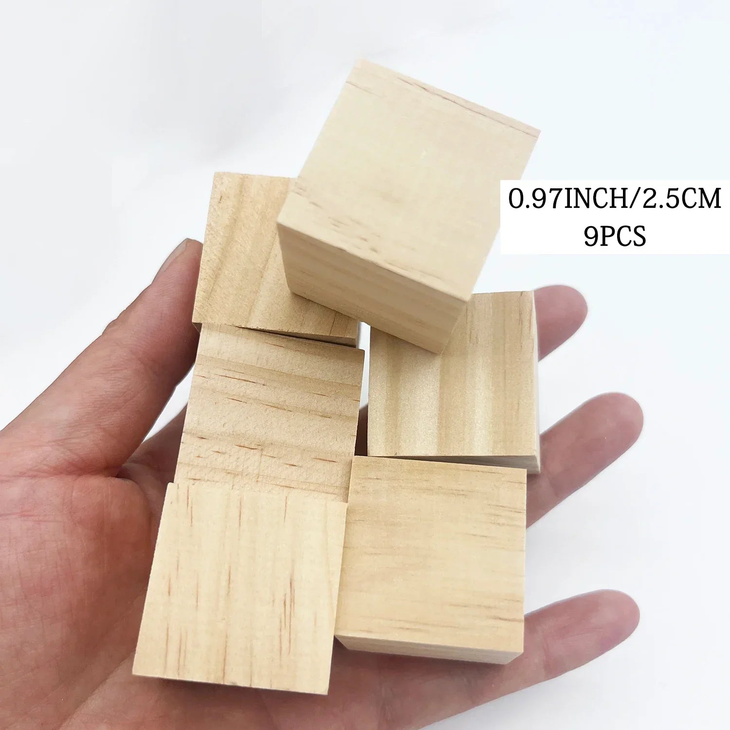 Buy The Best By Artsulli - Art is Long Life Short - 6 Sizes Unfinished Wooden Cubes Natural Blank Wood Square Blocks for DIY Project