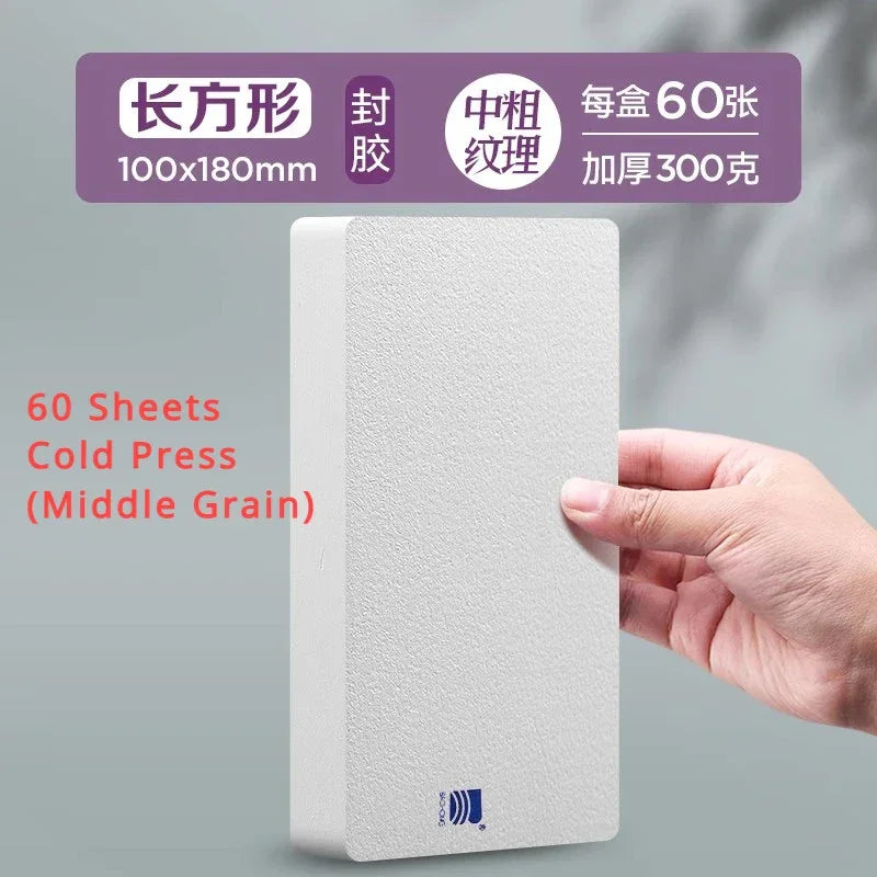Buy The Best By Artsulli - Art is Long Life Short - 60/80 Sheets Baohong Watercolor Block Acadamy Natural White Acid Free 100% Cotton Paper