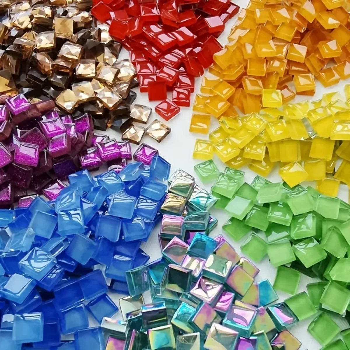 Buy The Best By Artsulli - Art is Long Life Short - 600pcs Sparkling Crystal Glass Mosaic Tiles Checkered Pattern Handmade DIY Supplies