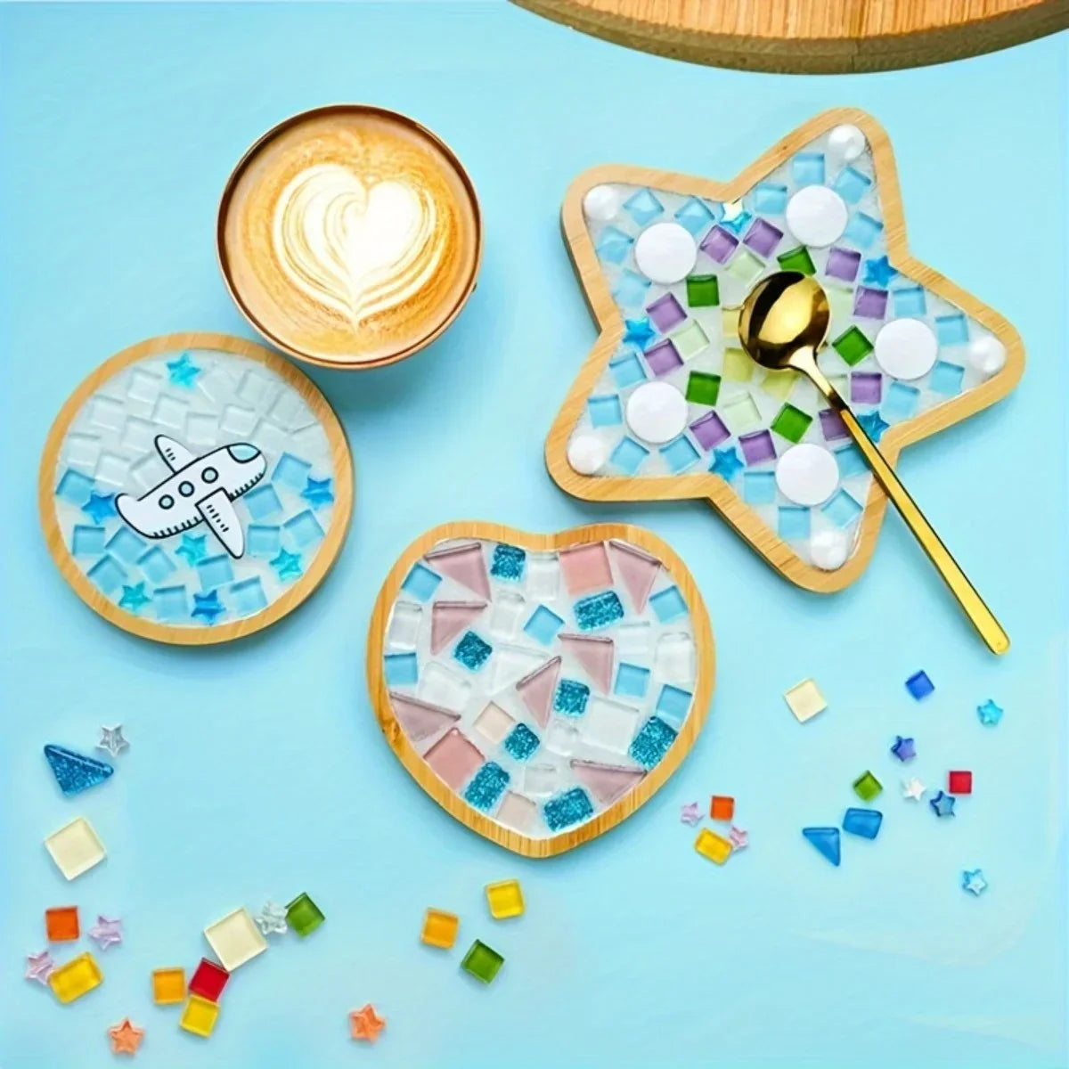 Buy The Best By Artsulli - Art is Long Life Short - 600pcs Sparkling Crystal Glass Mosaic Tiles Checkered Pattern Handmade DIY Supplies
