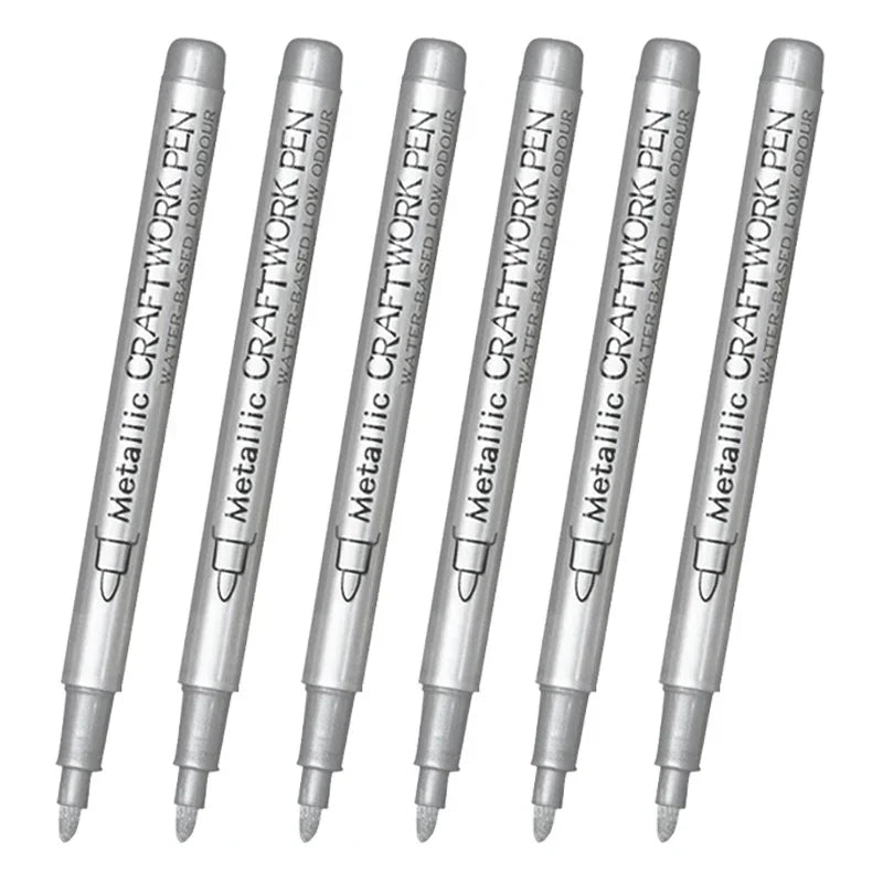 Buy The Best By Artsulli - Art is Long Life Short - 6Pcs Brush Metallic Paint Marker Pens Gold Silver Color Permanent For Manga Crafts