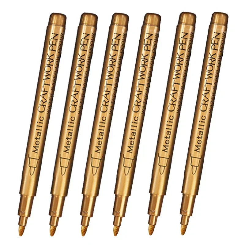 Buy The Best By Artsulli - Art is Long Life Short - 6Pcs Brush Metallic Paint Marker Pens Gold Silver Color Permanent For Manga Crafts