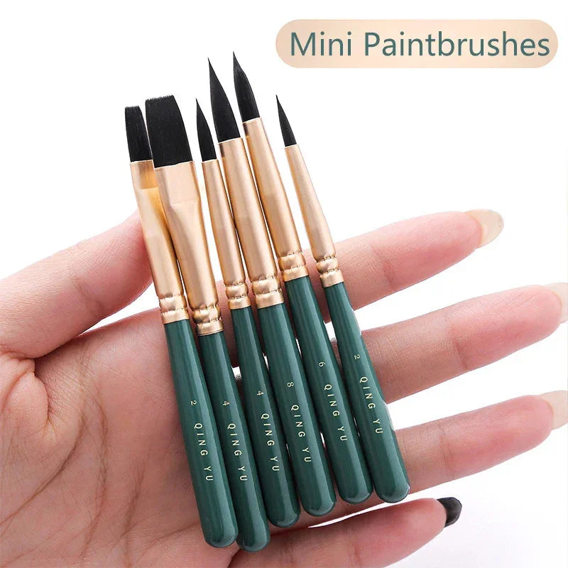 Buy The Best By Artsulli - Art is Long Life Short - 6pcs Nylon Multi-Functional Paintbrushes Watercolor Brush Mini Fresh Green For Students