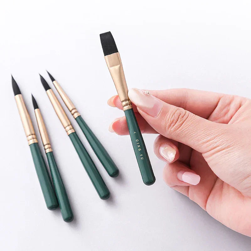 Buy The Best By Artsulli - Art is Long Life Short - 6pcs Nylon Multi-Functional Paintbrushes Watercolor Brush Mini Fresh Green For Students