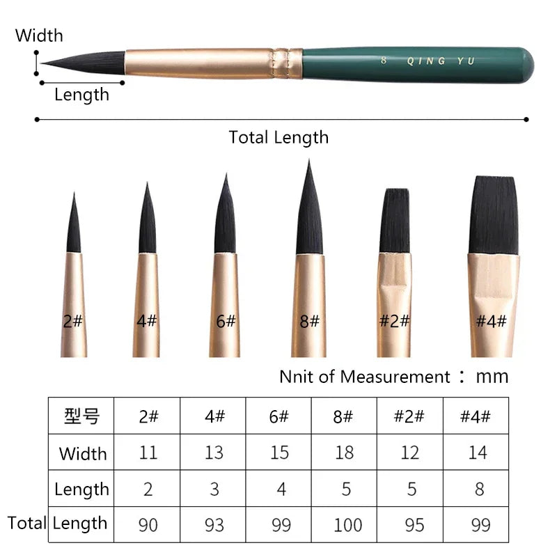 Buy The Best By Artsulli - Art is Long Life Short - 6pcs Nylon Multi-Functional Paintbrushes Watercolor Brush Mini Fresh Green For Students