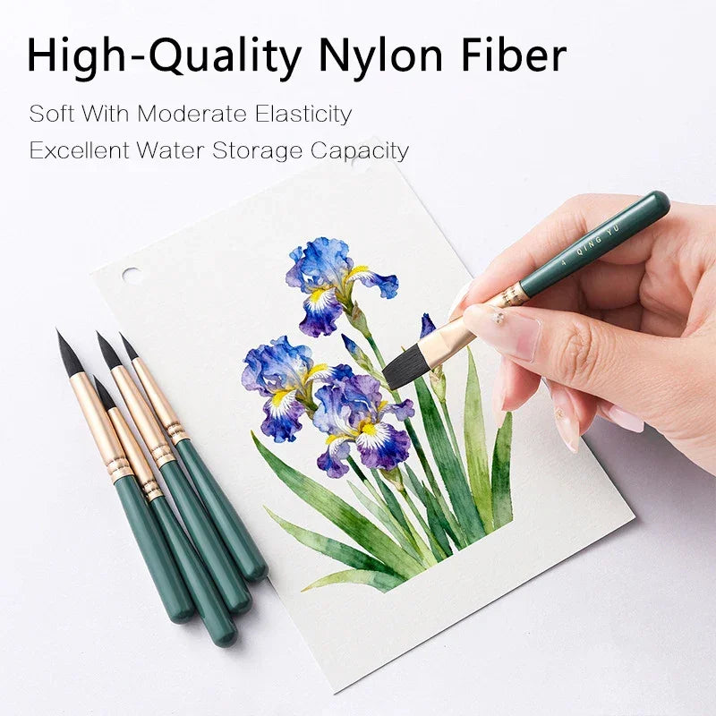 Buy The Best By Artsulli - Art is Long Life Short - 6pcs Nylon Multi-Functional Paintbrushes Watercolor Brush Mini Fresh Green For Students