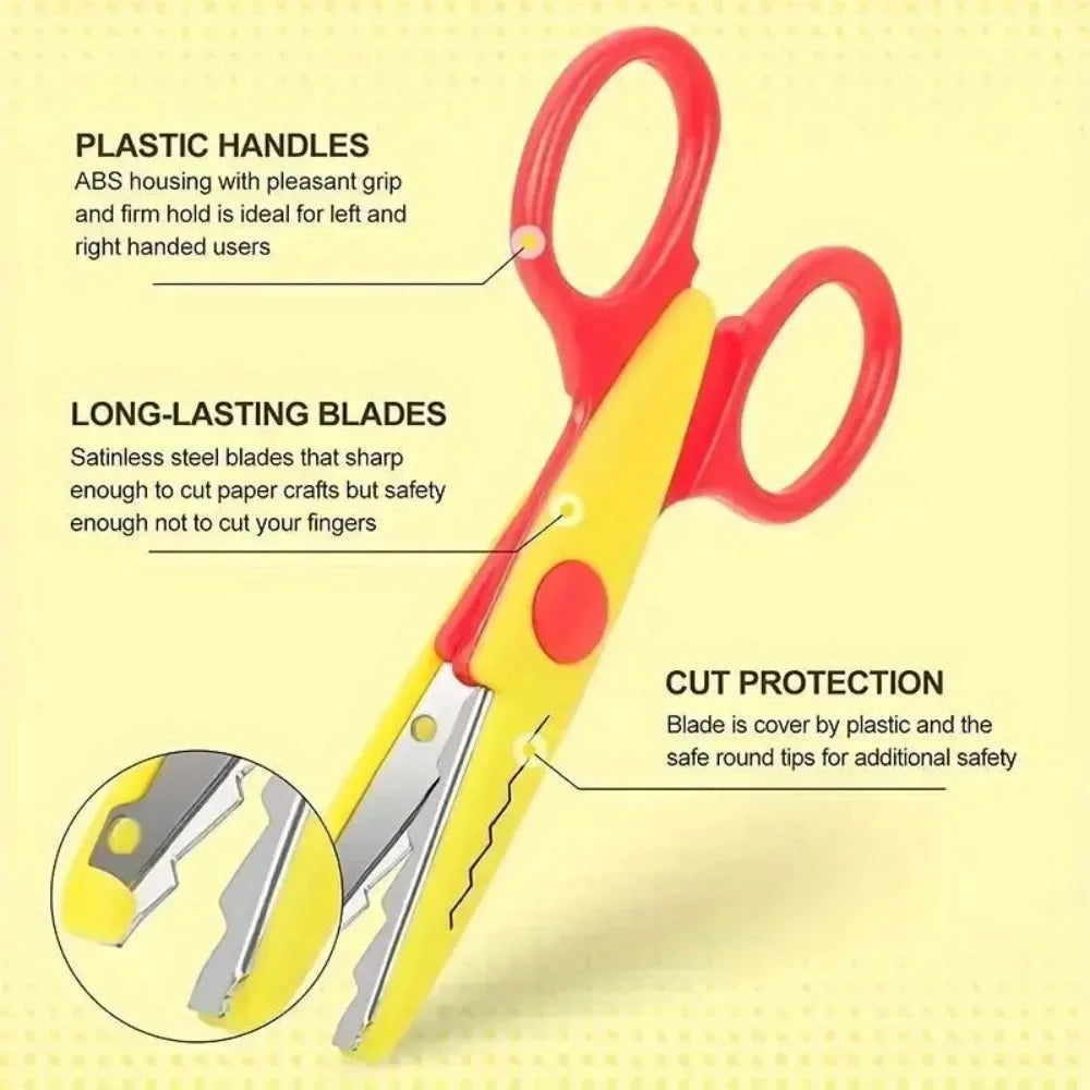 Buy The Best By Artsulli - Art is Long Life Short - 6Pcs/Set Decorative Wavy Scissors - PP Plastic Craft for Paper Cutting DIY Projects