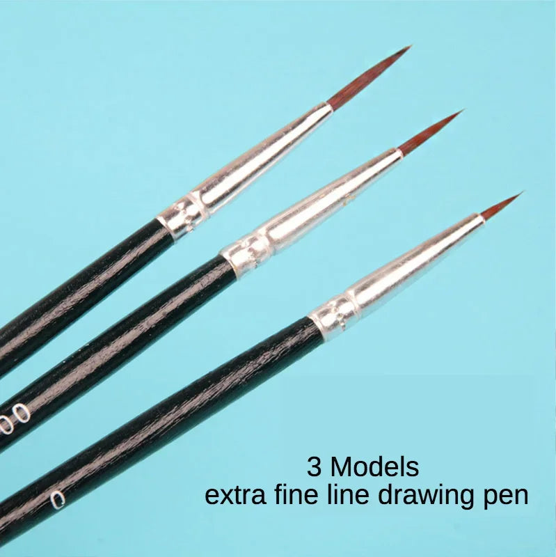 Buy The Best By Artsulli - Art is Long Life Short - 6Pcs/Set Fine Hand-painted Thin Hook Line Pen Drawing #0 #00 #000 Paint Brush Supplies