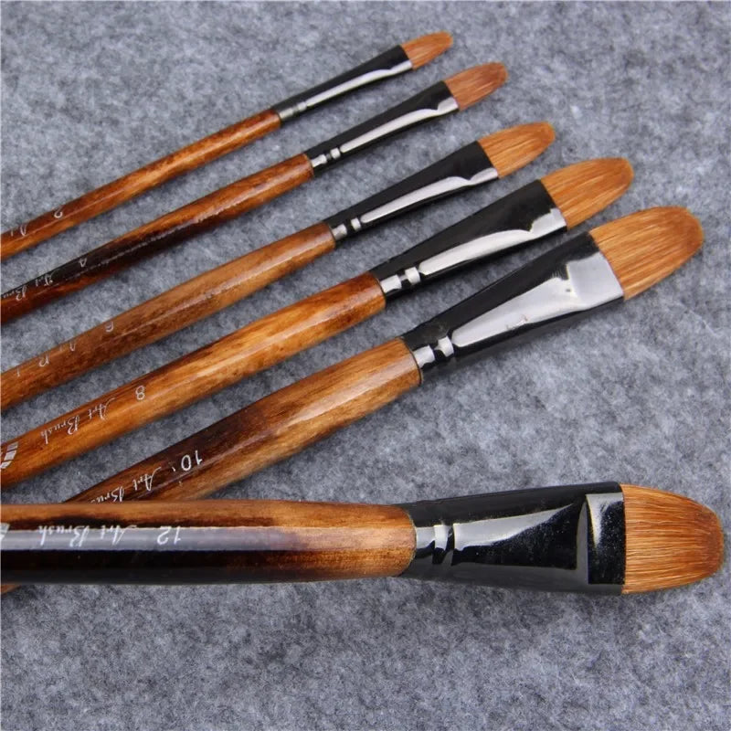 Buy The Best By Artsulli - Art is Long Life Short - 6pcs/Set Paintibrush Oil Paint weasel hair Water Color Brush Acrylics Drawing Supplies