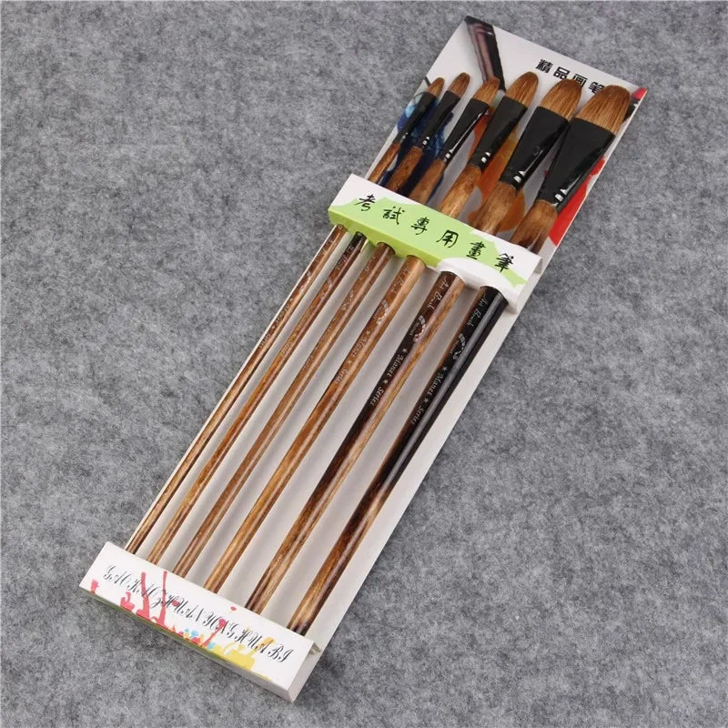 Buy The Best By Artsulli - Art is Long Life Short - 6pcs/Set Paintibrush Oil Paint weasel hair Water Color Brush Acrylics Drawing Supplies