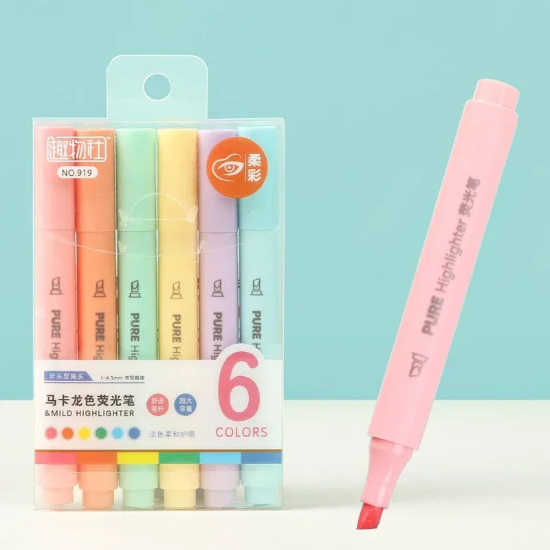 Buy The Best By Artsulli - Art is Long Life Short - 6Pcs/set Pastel Color Macaron Highlighter Pen Marker Pens Fluorescent Drawing