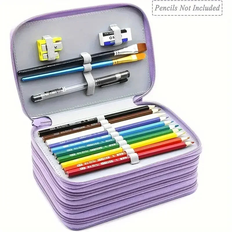 Buy The Best By Artsulli - Art is Long Life Short - 72 Holes 4 Layers Pencil Case Portable Large Capacity Multifunction Bag with Zipper