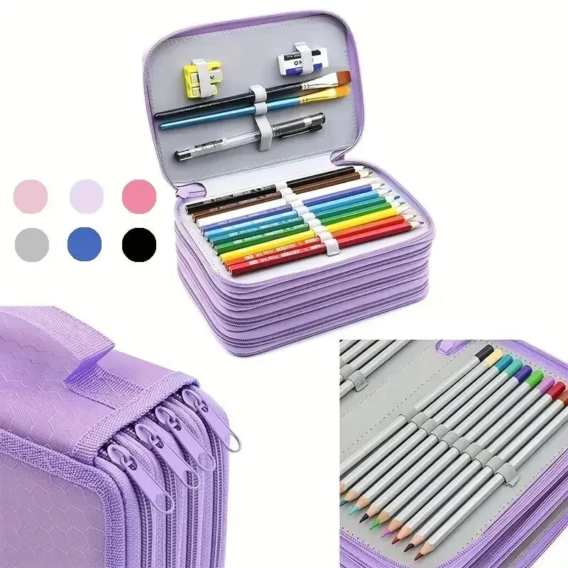 Buy The Best By Artsulli - Art is Long Life Short - 72 Holes 4 Layers Pencil Case Portable Large Capacity Multifunction Bag with Zipper