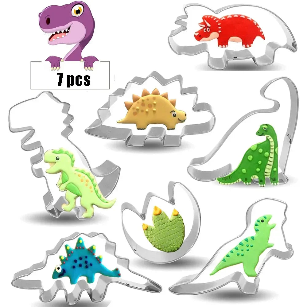 Buy The Best By Artsulli - Art is Long Life Short - 7pcs/set Stainless Dino Dinosaur Cookie Cutter Food Drawings Baking for Children Bake