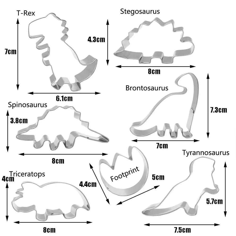 Buy The Best By Artsulli - Art is Long Life Short - 7pcs/set Stainless Dino Dinosaur Cookie Cutter Food Drawings Baking for Children Bake