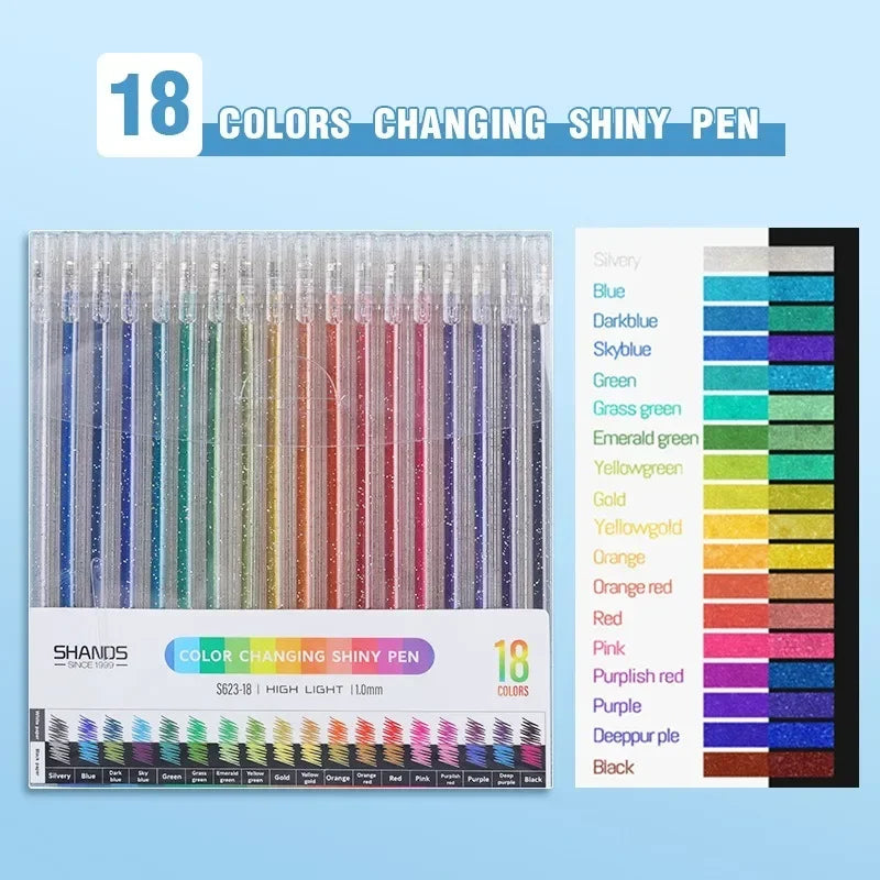 Buy The Best By Artsulli - Art is Long Life Short - 8/12/18 Colors Glitter Gel Pen Set Stationery Iitems 1.0mm Pens DIY Writing Drawing