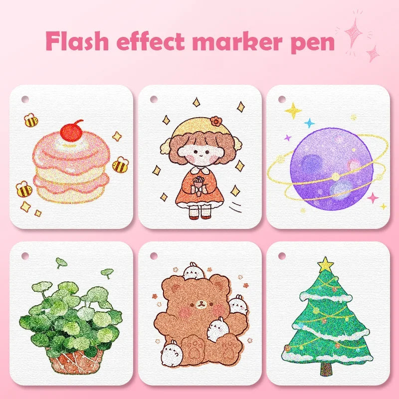 Buy The Best By Artsulli - Art is Long Life Short - 8/12/18 Colors Glitter Gel Pen Set Stationery Iitems 1.0mm Pens DIY Writing Drawing